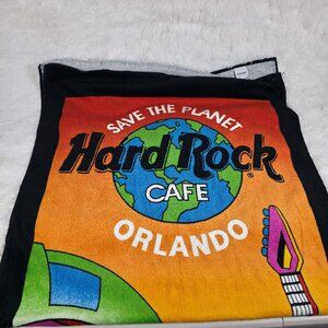VTG Hard Rock Cafe Beach Towel Orlando Summer Rock Collectible 55x27” 90s